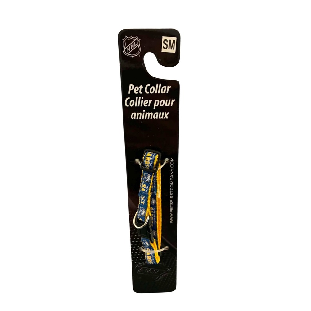 Pets First NHL Buffalo‎ Sabres Pet Collar Small Blue Yellow New Hockey Accessory